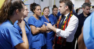 France’s President Emmanuel Macron tours cyclone-battered Mayotte, meets survivors pleading for help