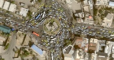 Map shows attack locations across Iran, including the capital and the site of a major nuclear facility